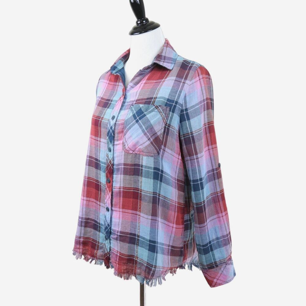 BeachLunchLounge Button Up Plaid Shirt